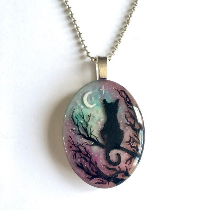 Collar con gato encantador «La noche estrellada»