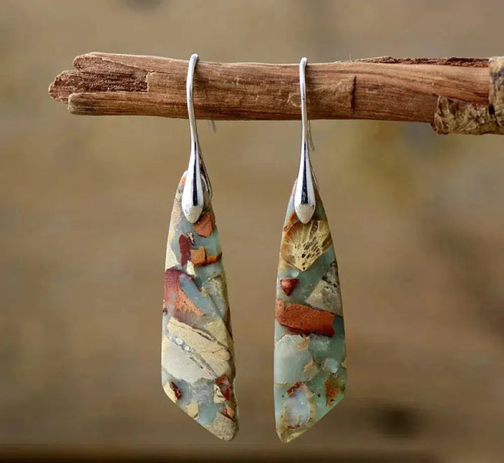 Pendientes vintage con piedras naturales