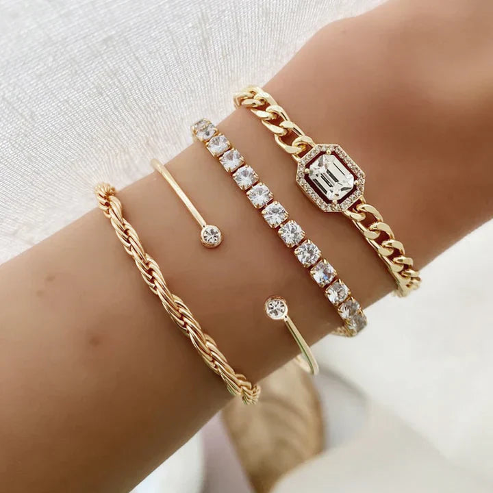 Conjunto de Pulseras Isabella Castillo | Oro