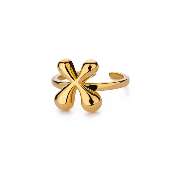 Anillo de Oro con Letra Personalizada en Burbuja (Ajustable)